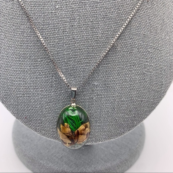 Pine Tree Resin Pendant Necklace - Picture 1 of 13